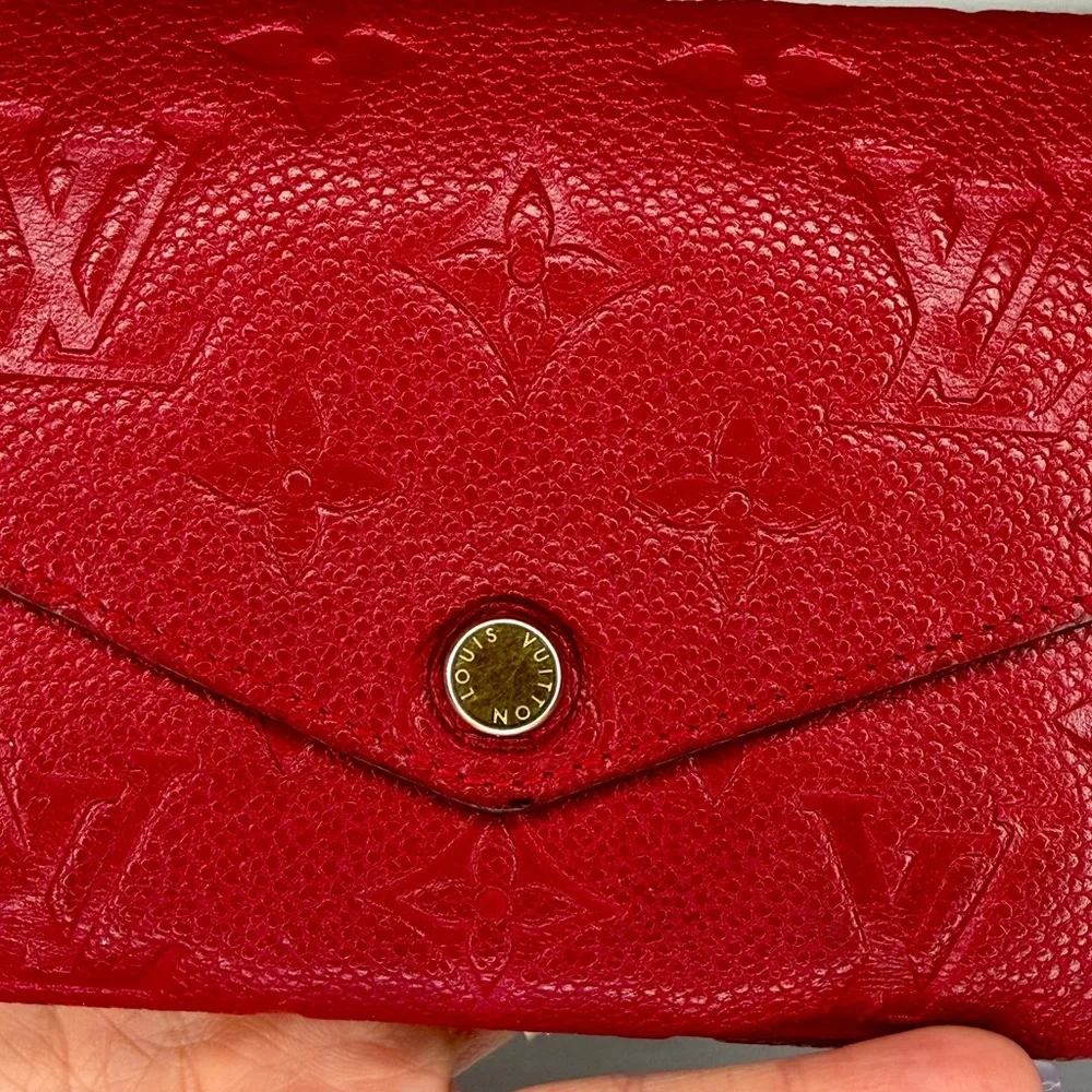 Louis Vuitton Curieuse Red Monogram Empreinte Leather Compact Wallet